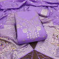Purple Color Paithani woven Pattern Top, Bottom & Dupatta Dress Material