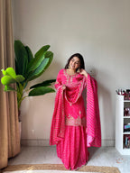 Kalikar Fendi Crush with Zari & Sequins Embroidered work - KLM07