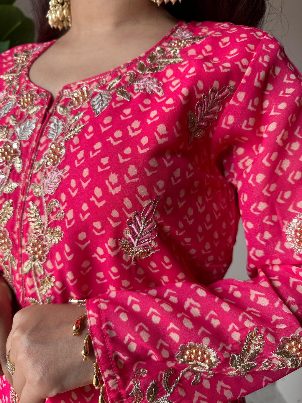 Kalikar Fendi Crush with Zari & Sequins Embroidered work - KLM07