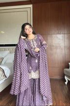 Kalikar Fendi Crush with Zari & Sequins Embroidered work - KLM07