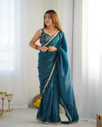 Kalikar Gold Crush Silk Blue -RV Niharika