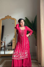 Kalikar Fendi Crush with Zari & Sequins Embroidered work - KLM04