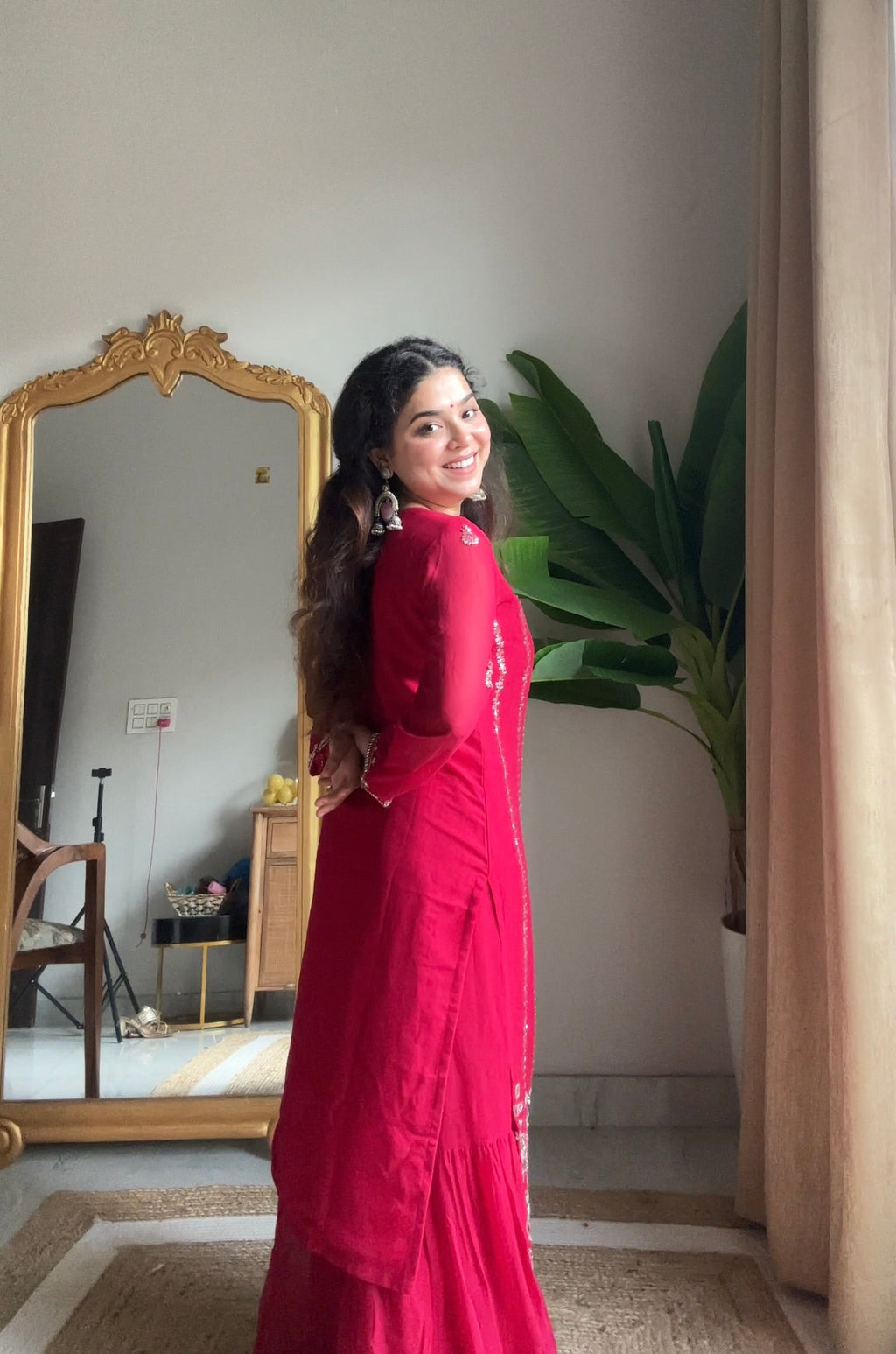 Kalikar Fendi Crush with Zari & Sequins Embroidered work - KLM04