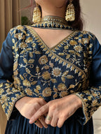 Kalikar Fendi Crush with Zari & Sequins Embroidered work - KLM09