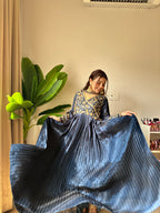 Kalikar Fendi Crush with Zari & Sequins Embroidered work - KLM09