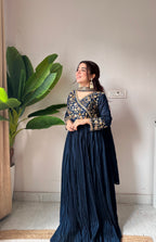 Kalikar Fendi Crush with Zari & Sequins Embroidered work - KLM09