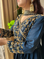 Kalikar Fendi Crush with Zari & Sequins Embroidered work - KLM09