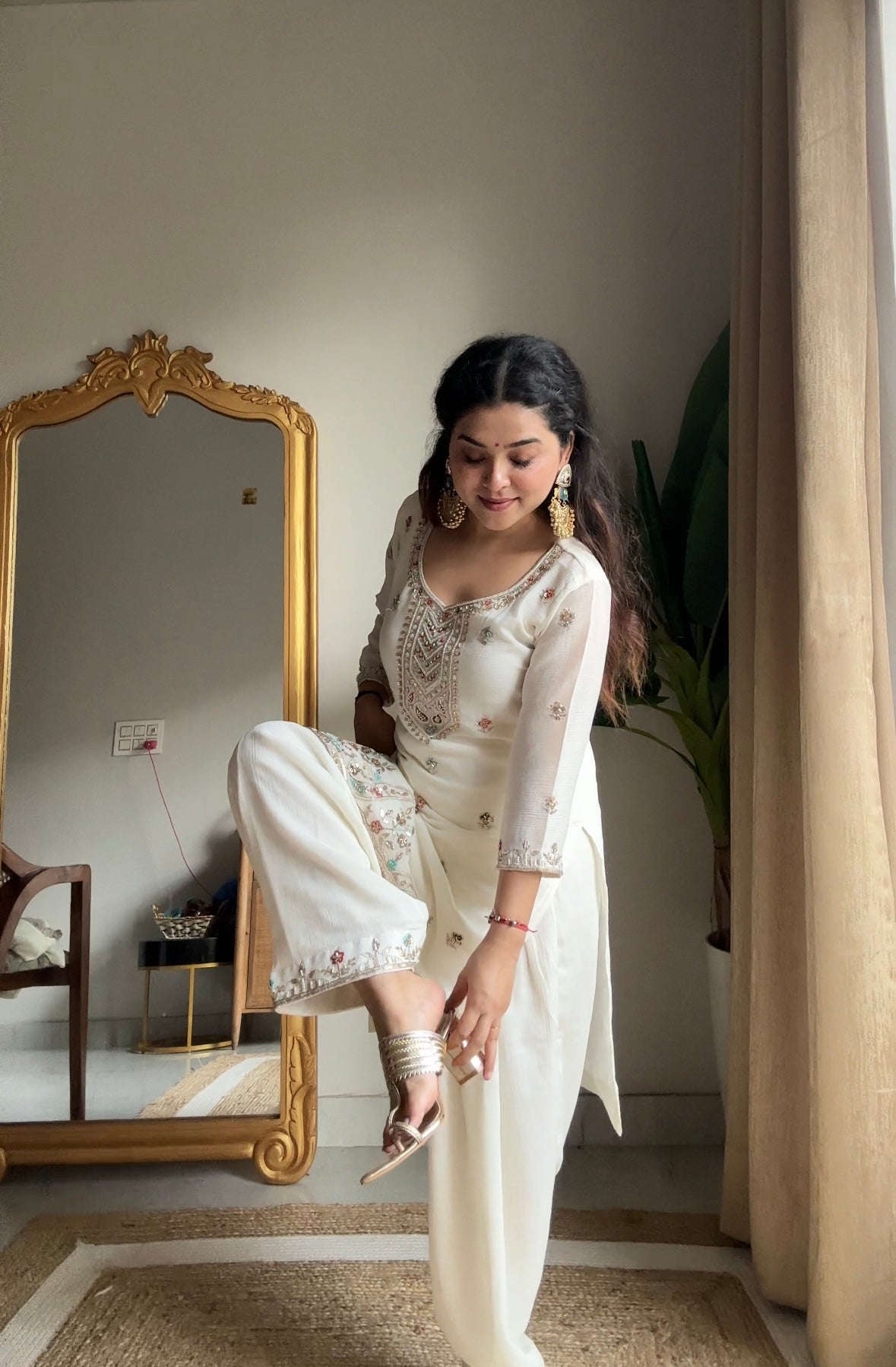 Kalikar Fendi Crush with Zari & Sequins Embroidered work - KLM10