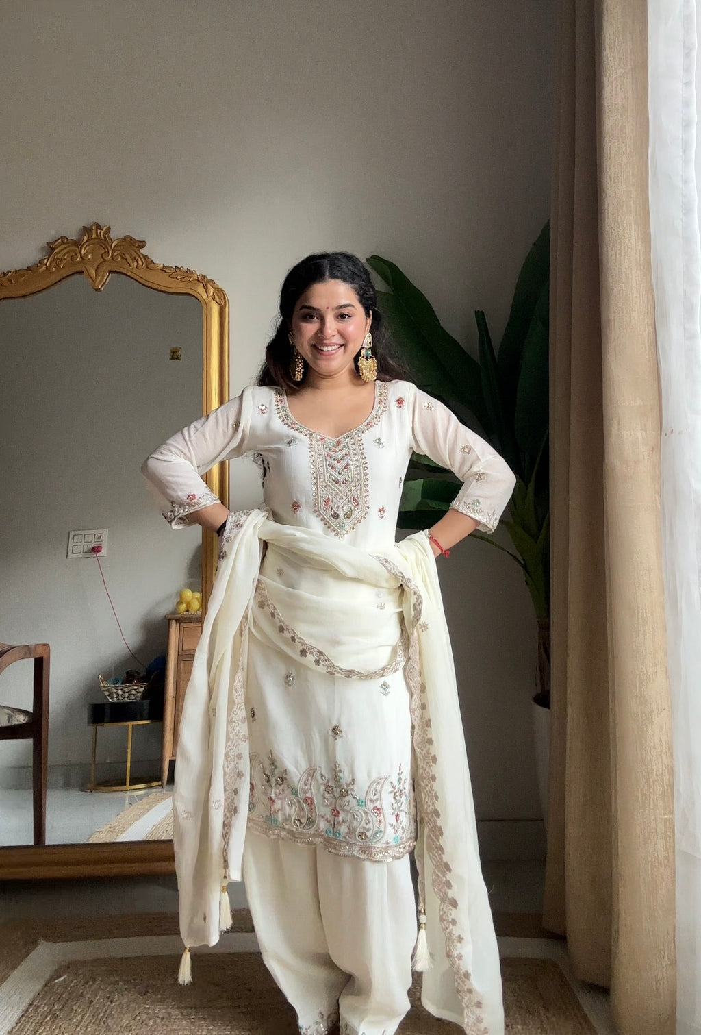 Kalikar Fendi Crush with Zari & Sequins Embroidered work - KLM10