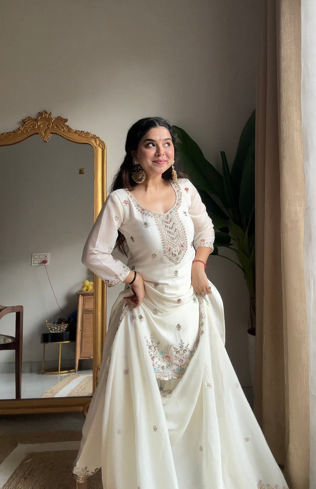 Kalikar Fendi Crush with Zari & Sequins Embroidered work - KLM10