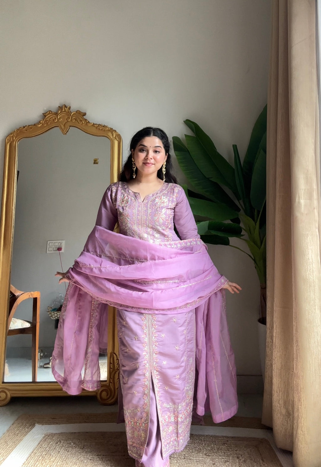 Kalikar Fendi Crush with Zari & Sequins Embroidered work - KLM11