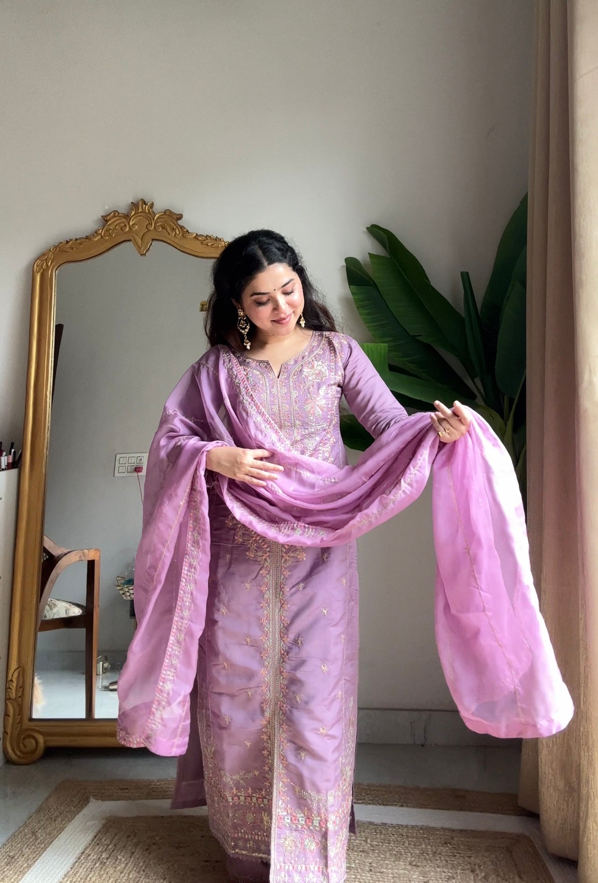 Kalikar Fendi Crush with Zari & Sequins Embroidered work - KLM11