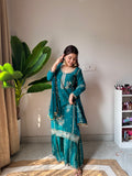 Kalikar Fendi Crush with Zari & Sequins Embroidered work - KLM15