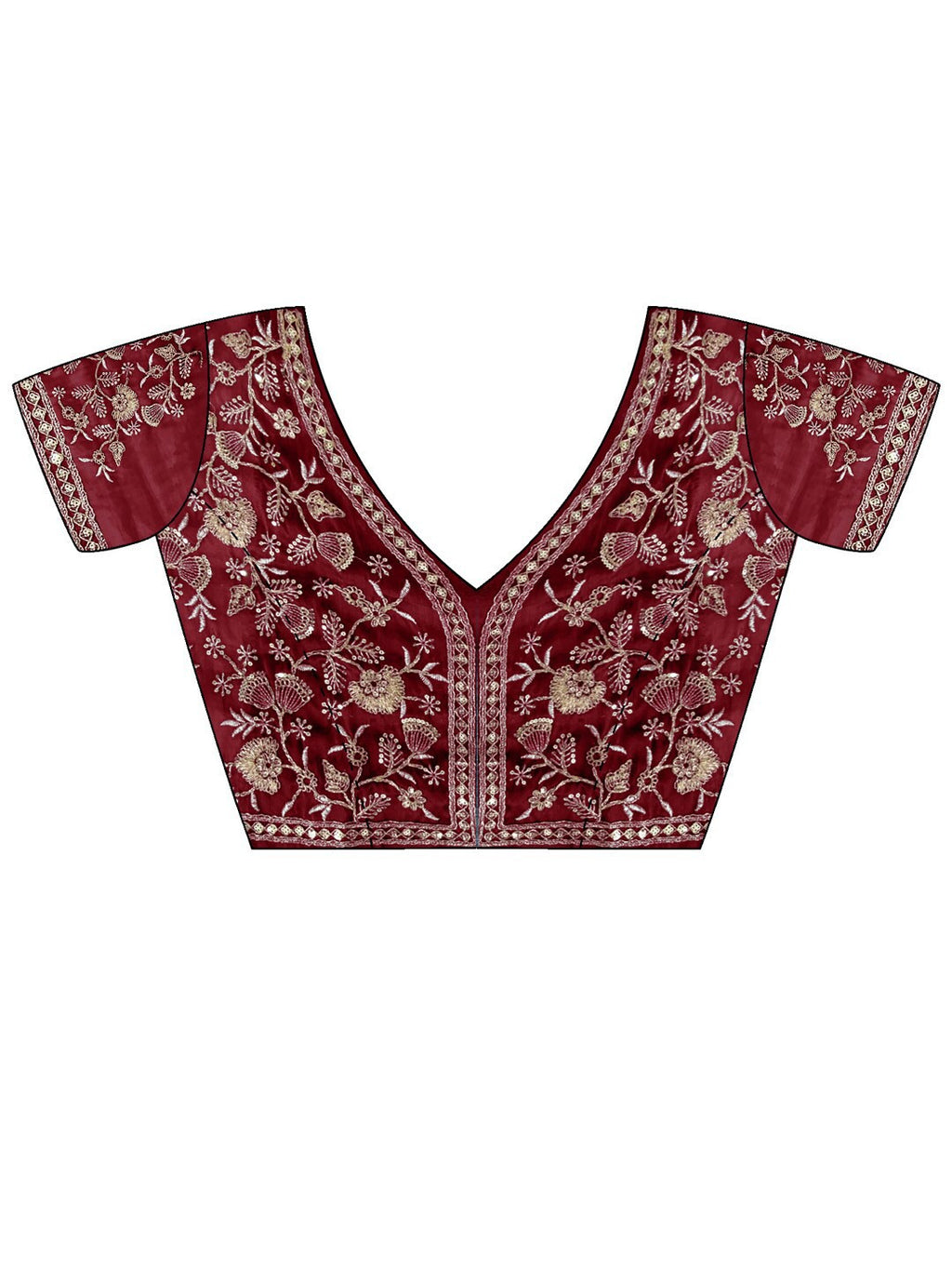 Kalikar Soft Zimmy choo Silk Maroon - RV- Silver Gold