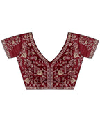 Kalikar Soft Zimmy choo Silk Maroon - RV- Silver Gold