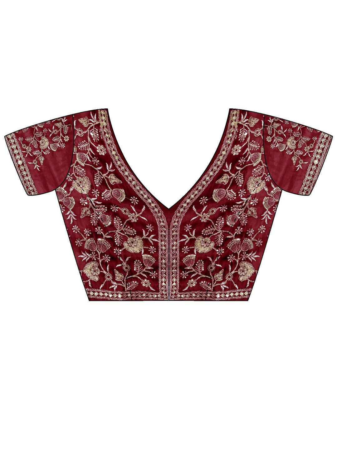 Kalikar Soft Zimmy choo Silk Maroon - RV- Silver Gold