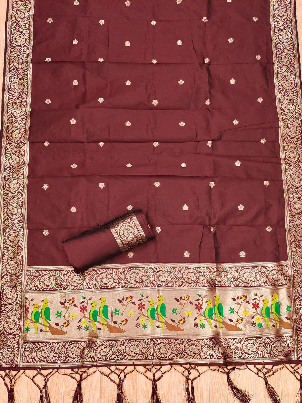 Maharashtra's Royal Heritage Unstitched Dress Material VOL-003 -Maroon Kalikar