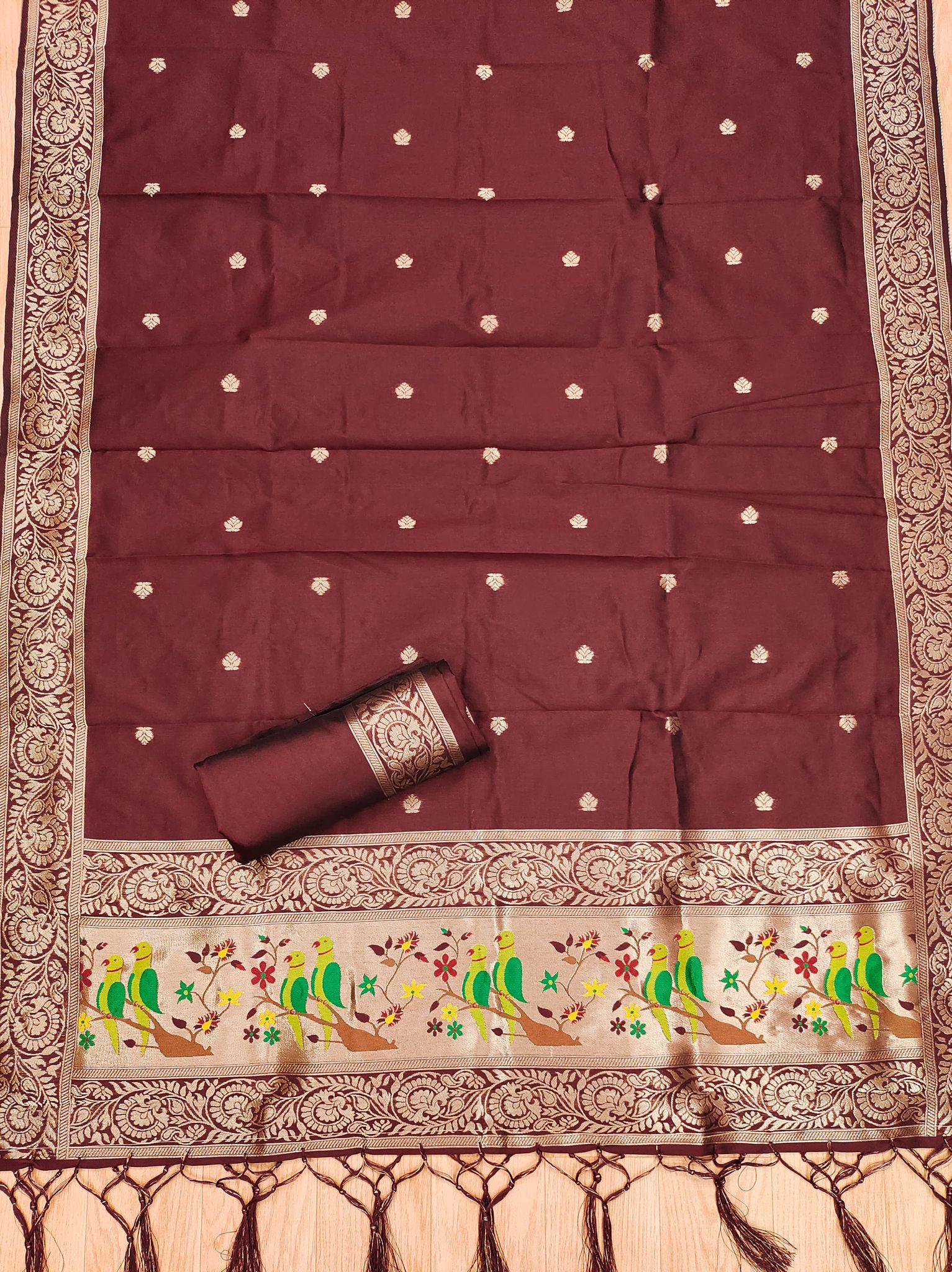 Maharashtra's Royal Heritage Unstitched Dress Material VOL-003 -Maroon Kalikar