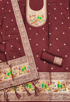 Maharashtra's Royal Heritage Unstitched Dress Material VOL-003 -Maroon Kalikar