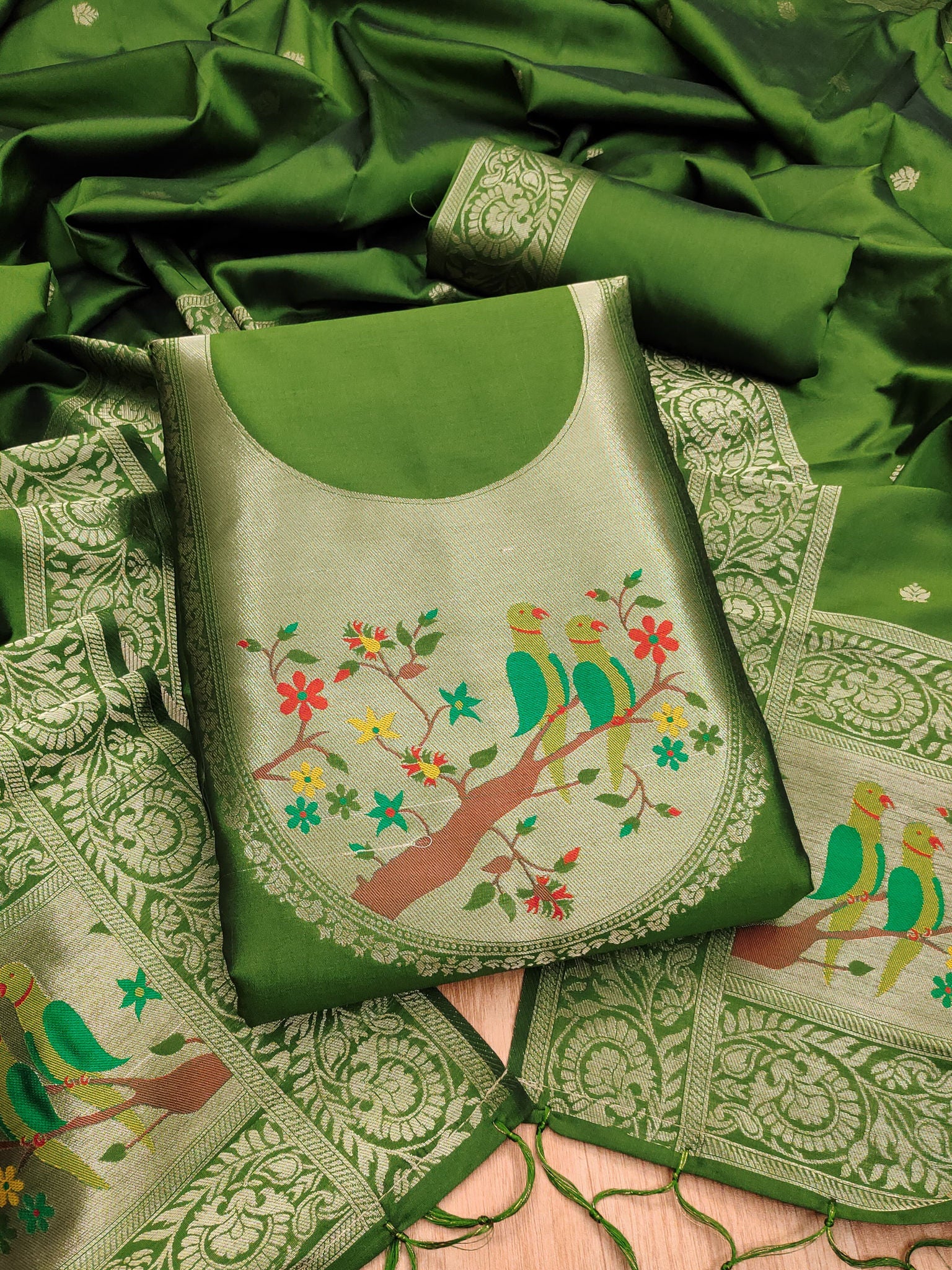 Maharashtra's Royal Heritage Unstitched Dress Material VOL-003 -Mendhi Kalikar