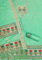 Sea Green Color Paithani woven Pattern Top, Bottom & Dupatta Dress Material
