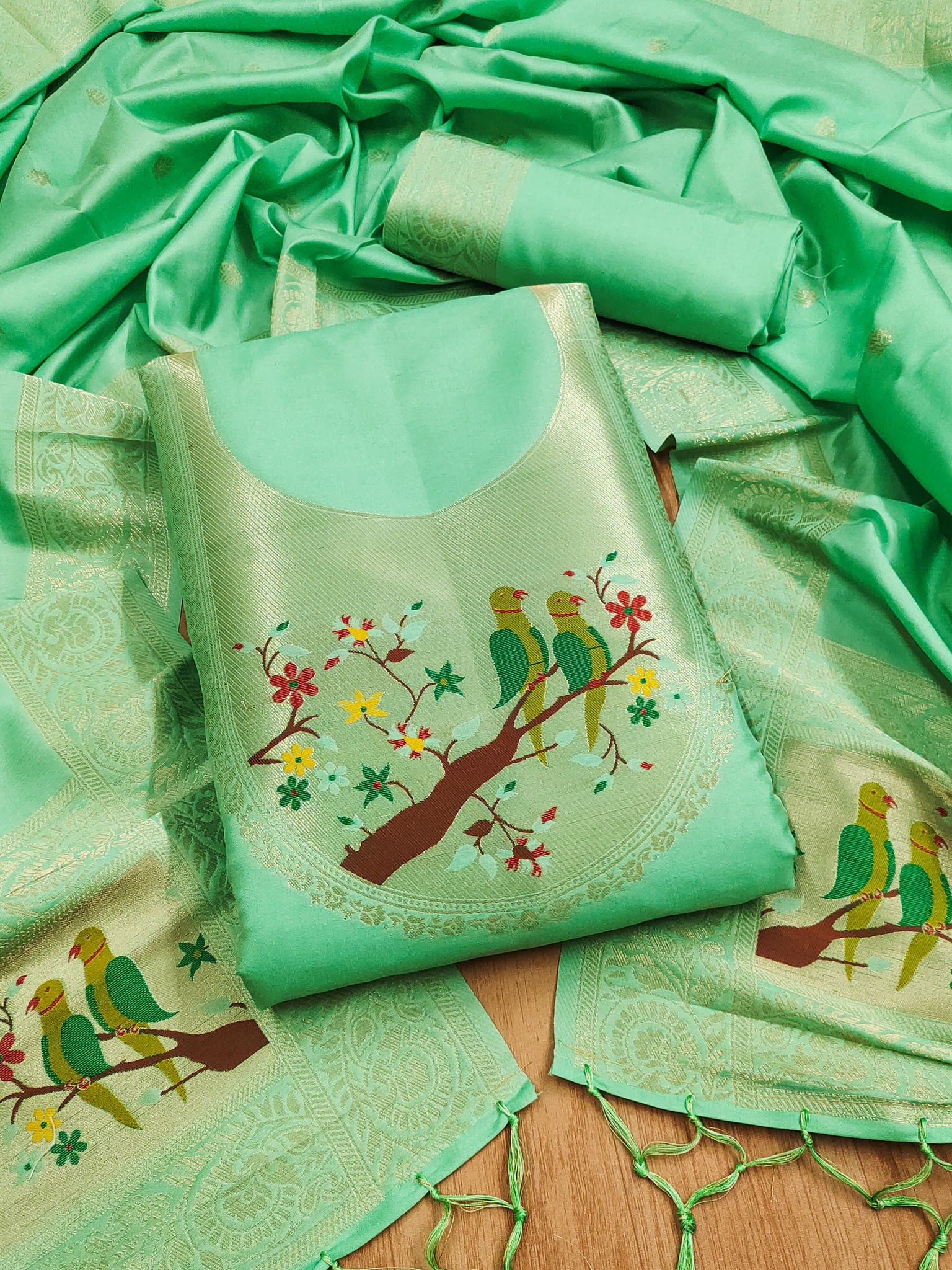 Maharashtra's Royal Heritage Unstitched Dress Material VOL-003 -Neon Kalikar