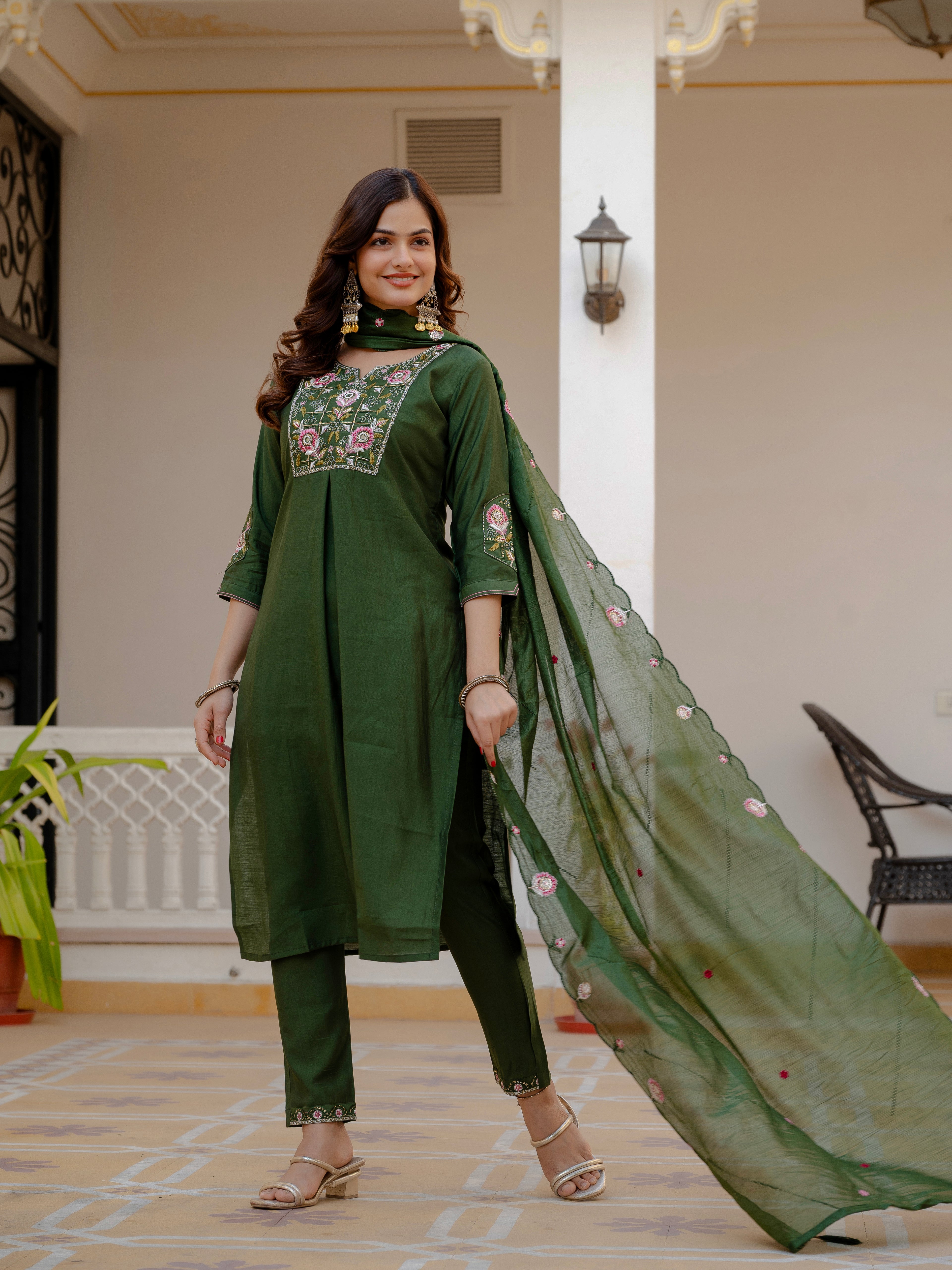 Kalikar Pure Viscose Mango Silk Kurta Set  (Stitched) KADV-145