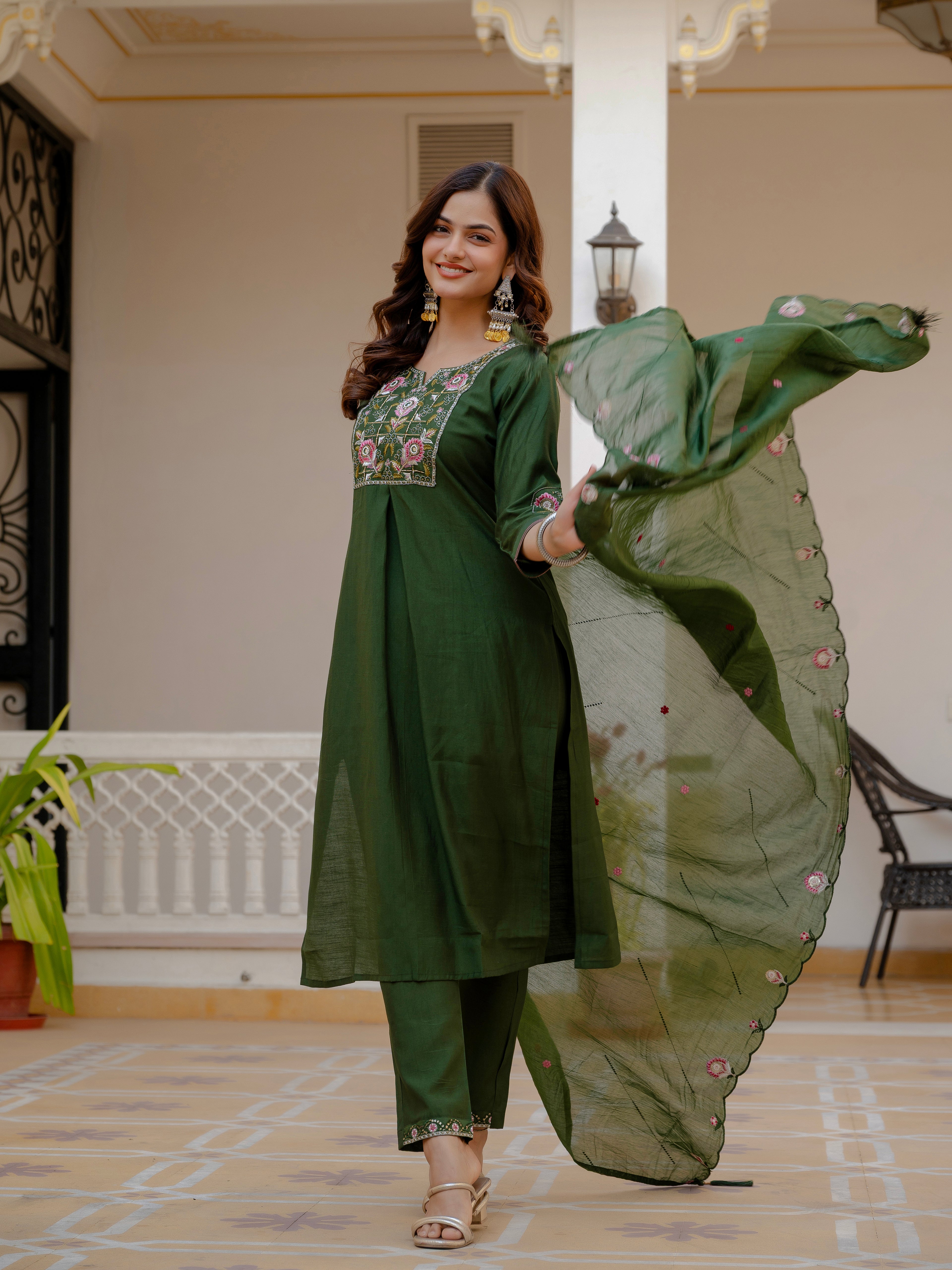 Kalikar Pure Viscose Mango Silk Kurta Set  (Stitched) KADV-145