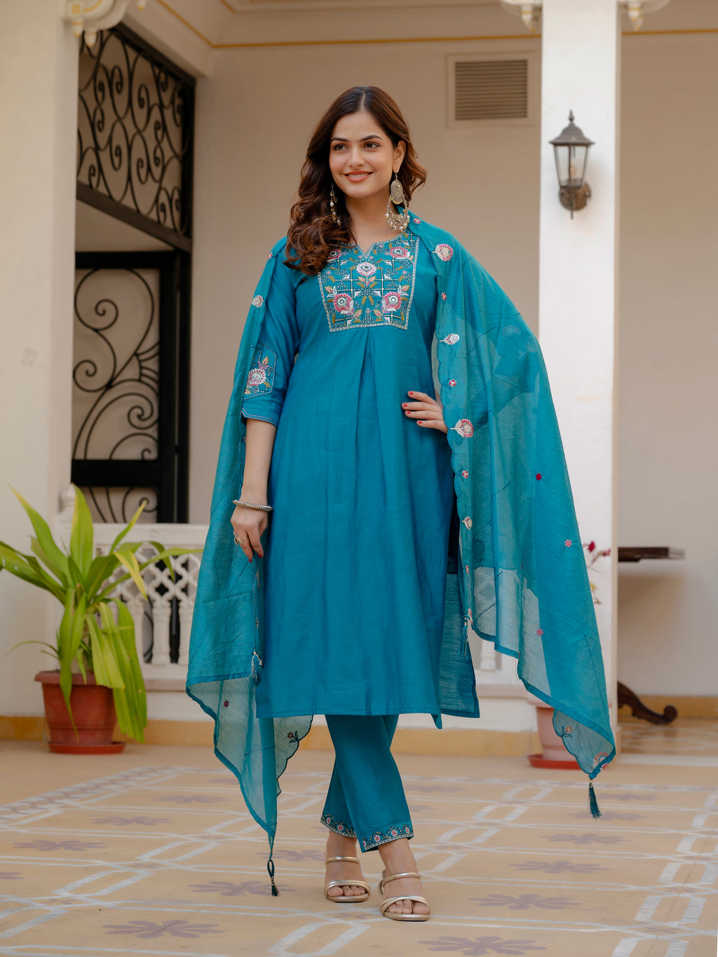 Kalikar Pure Viscose Mango Silk Kurta Set  (Stitched) KADV-145