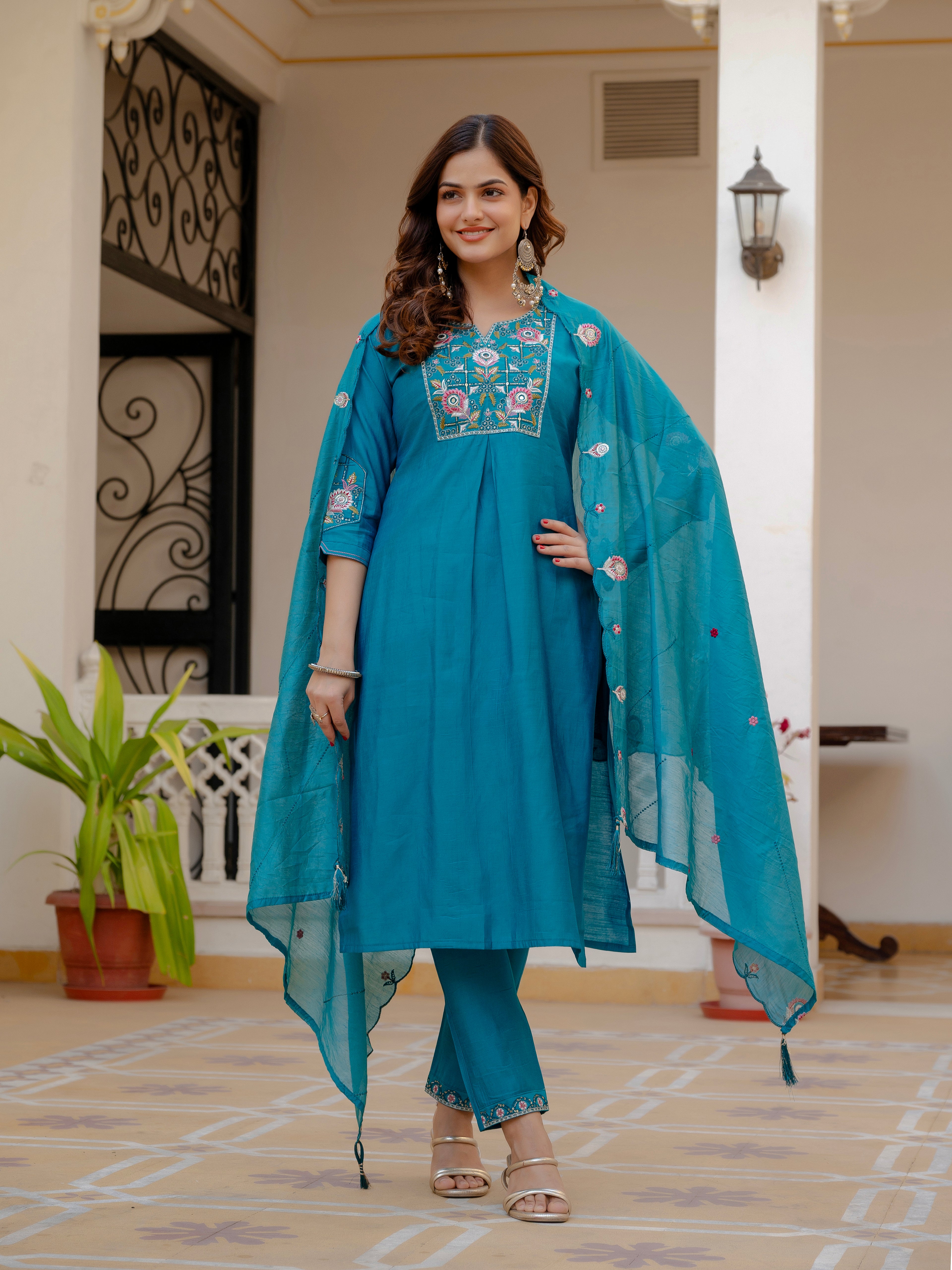 Kalikar Pure Viscose Mango Silk Kurta Set  (Stitched) KADV-144