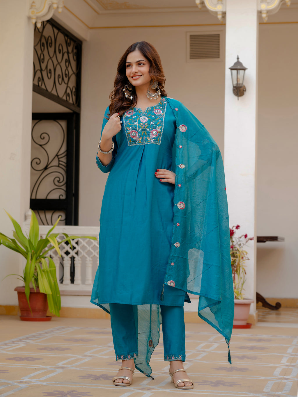 Kalikar Pure Viscose Mango Silk Kurta Set  (Stitched) KADV-145