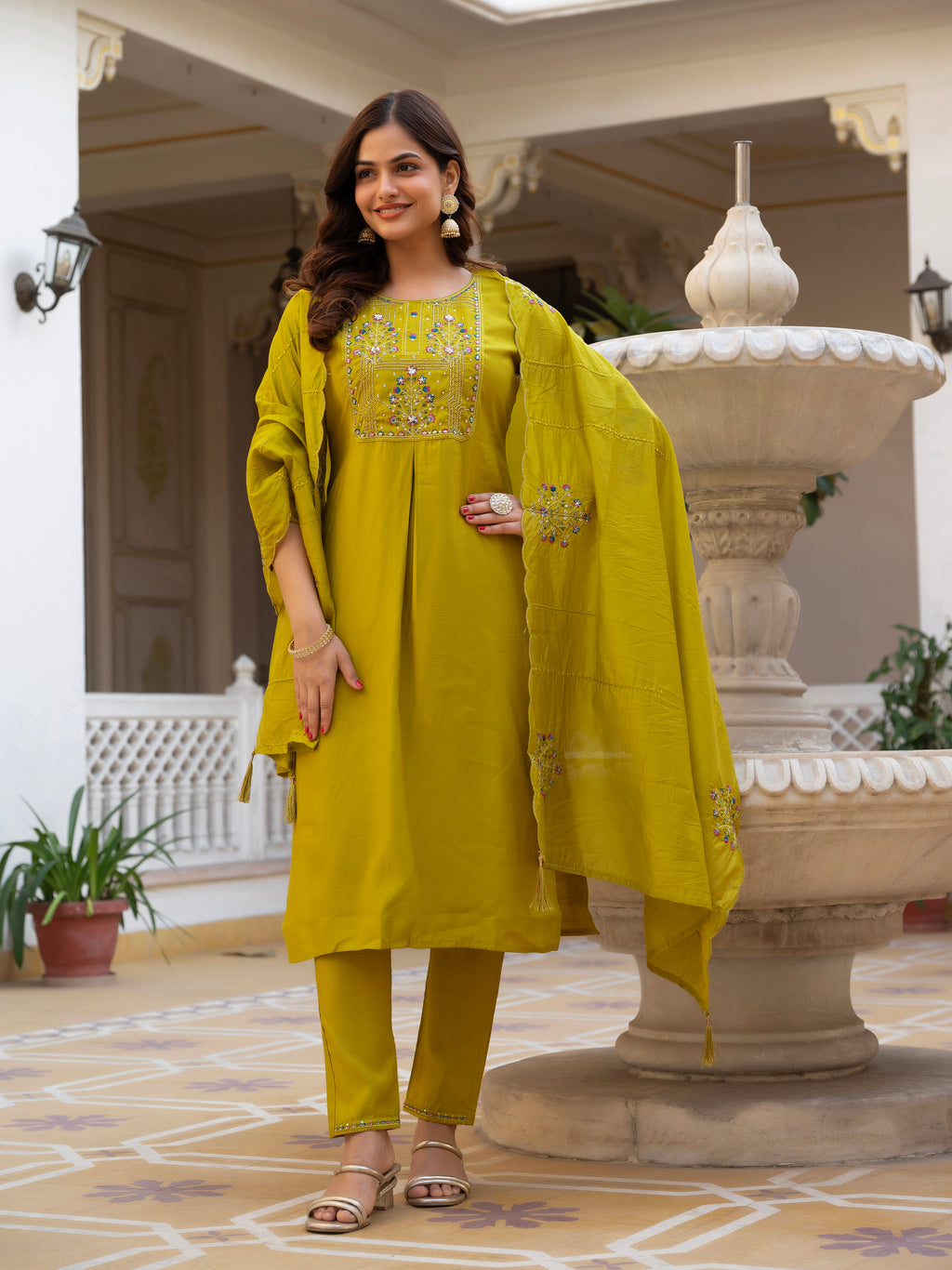 KalikarPure Viscose Mango Silk Kurta Set  (Stitched) KADV-144