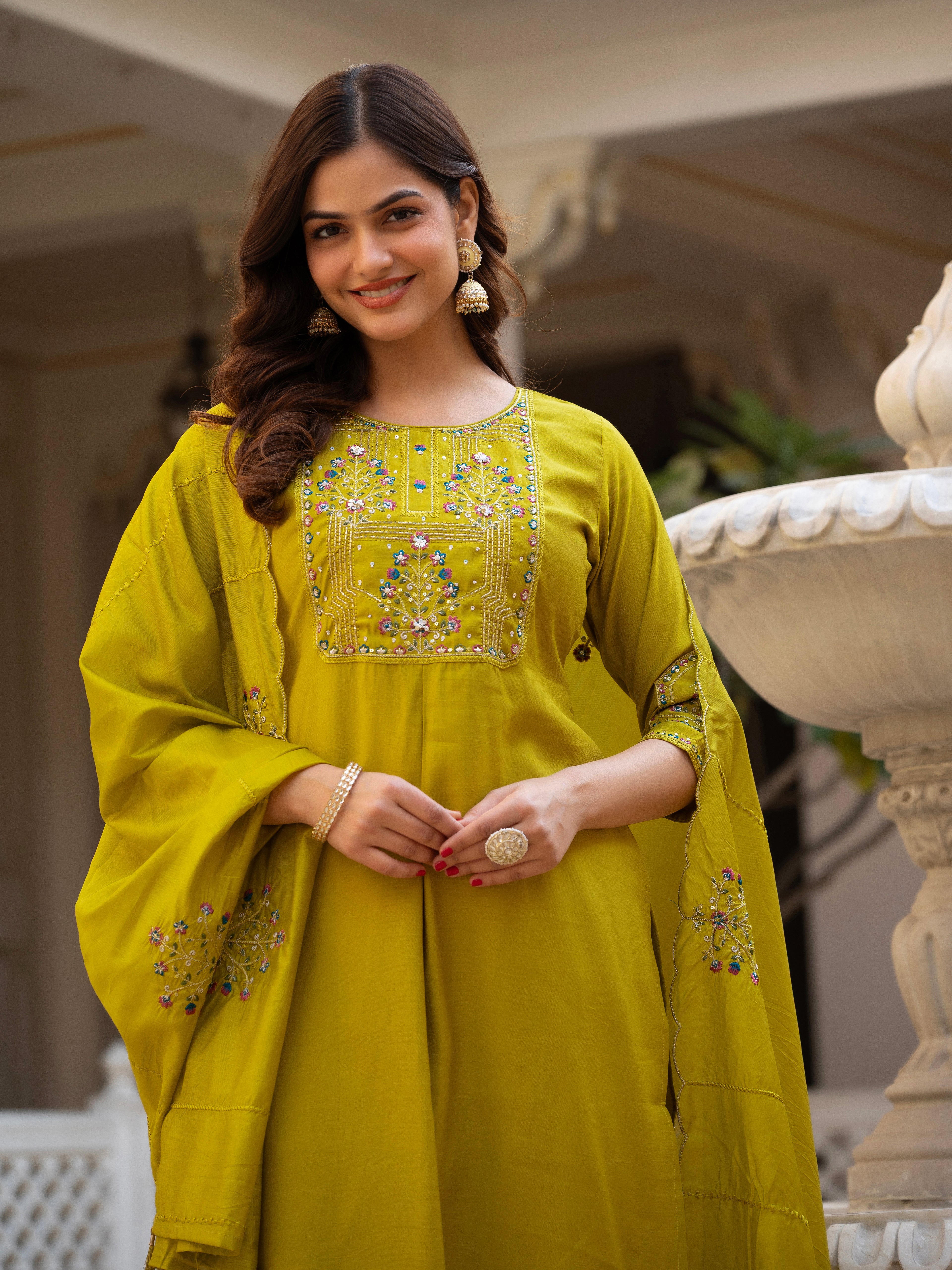 KalikarPure Viscose Mango Silk Kurta Set  (Stitched) KADV-144