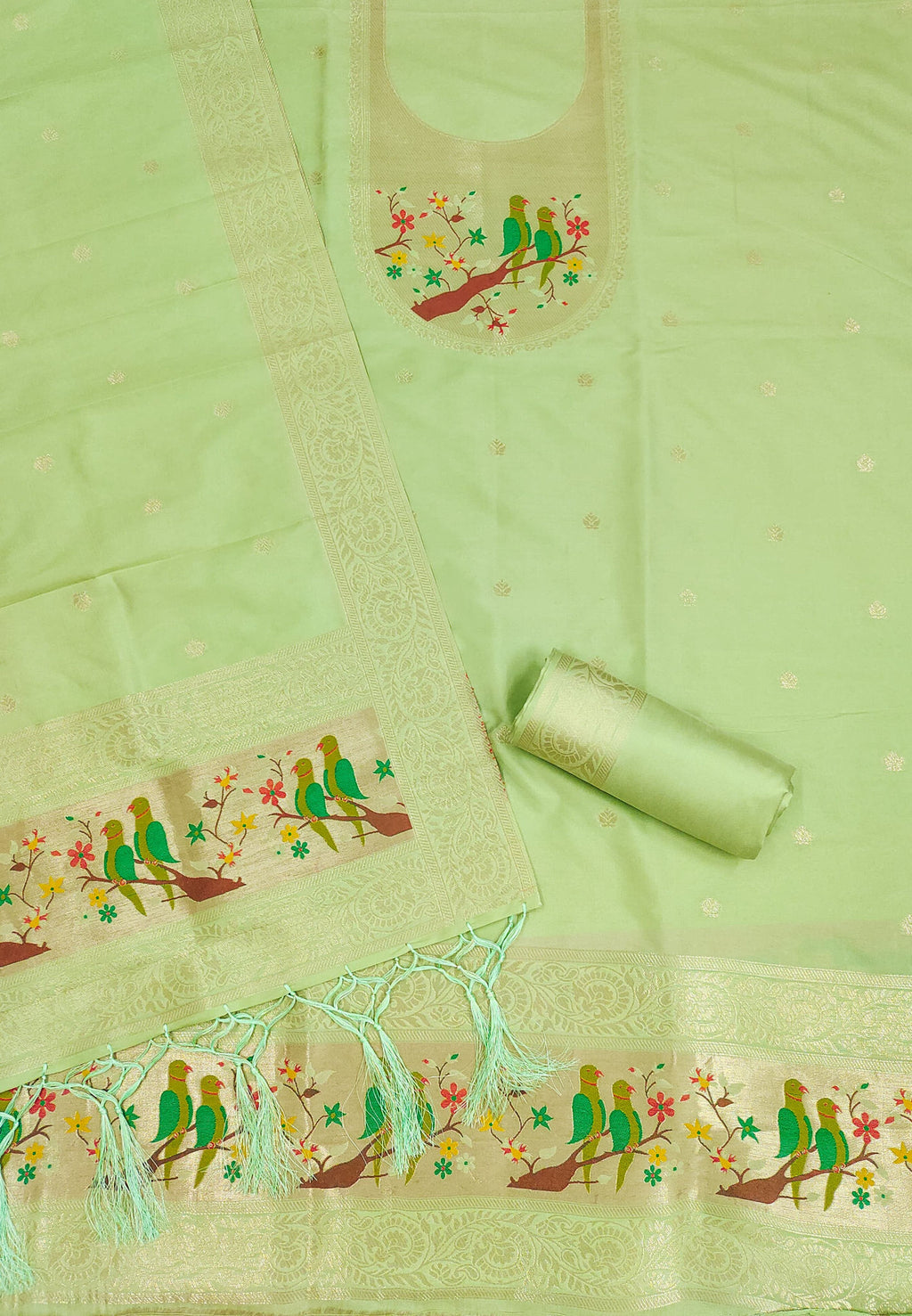 Maharashtra's Royal Heritage Unstitched Dress Material VOL-003 -Pista Kalikar