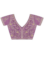 Kalikar Soft Zimmy choo Silk Purple - RV- Silver Gold