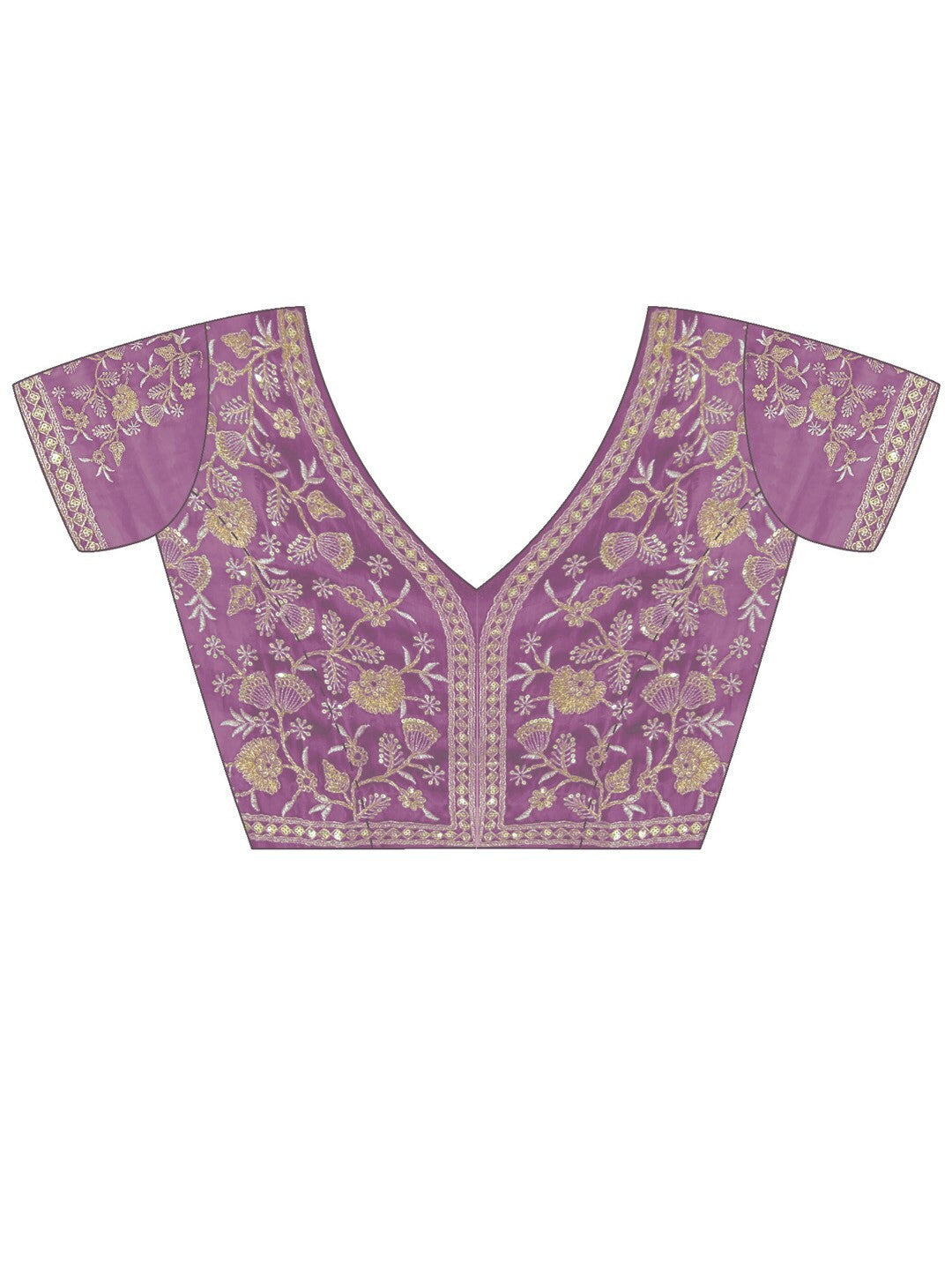 Kalikar Soft Zimmy choo Silk Purple - RV- Silver Gold