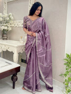 Kalikar Soft Zimmy choo Silk Purple - RV- Silver Gold
