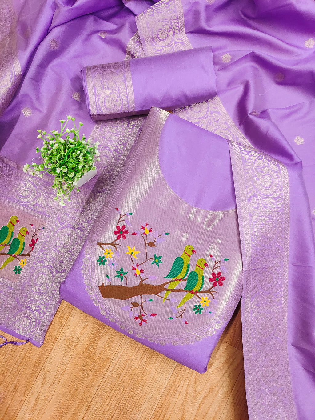 Maharashtra's Royal Heritage Unstitched Dress Material VOL-003 -Purple Kalikar