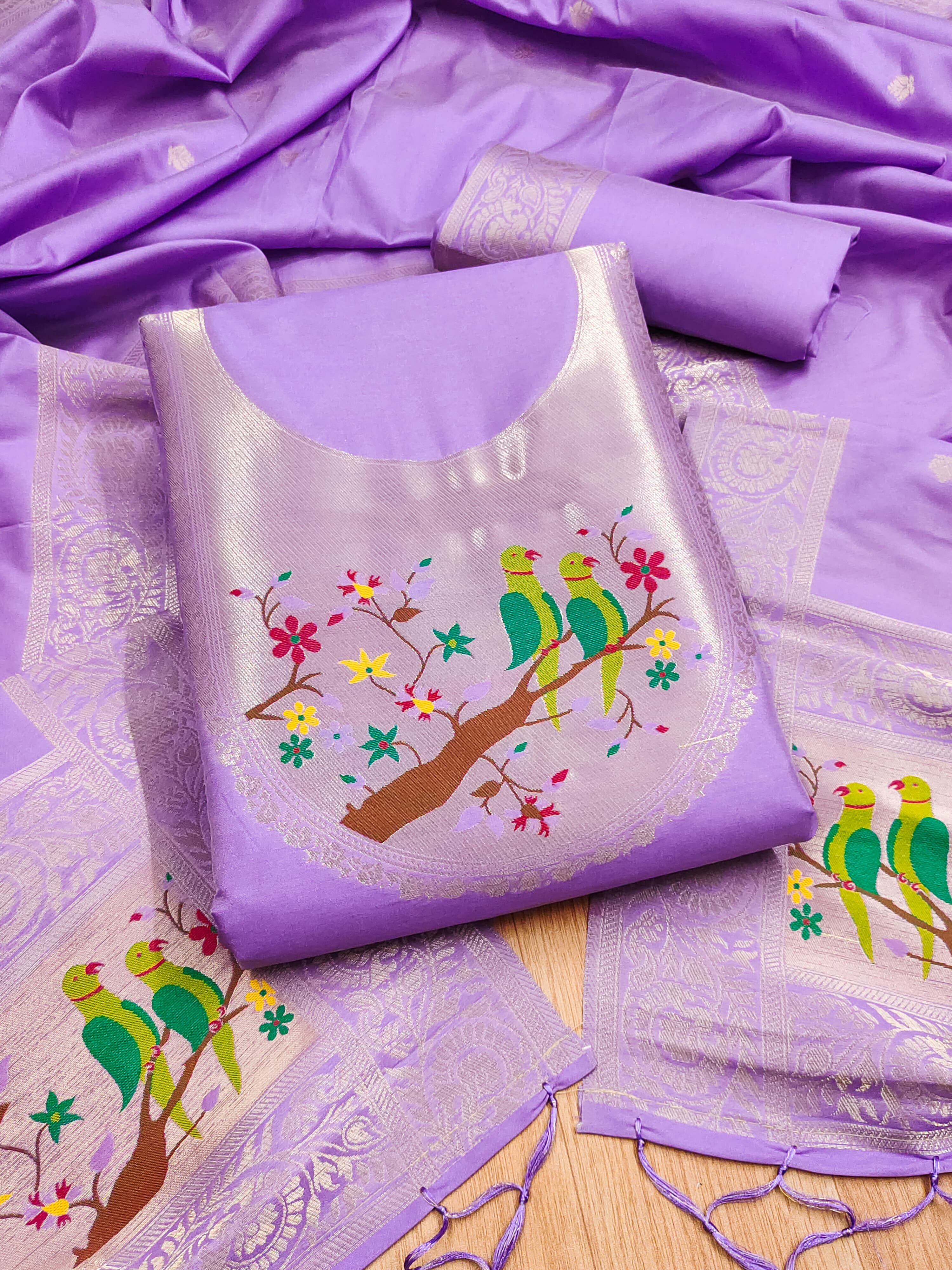 Maharashtra's Royal Heritage Unstitched Dress Material VOL-003 -Purple