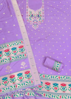 Purple Color Paithani woven Pattern Top, Bottom & Dupatta Dress Material