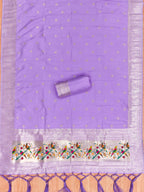Purple Color Paithani woven Pattern Top, Bottom & Dupatta Dress Material