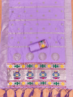 Purple Color Paithani woven Pattern Top, Bottom & Dupatta Dress Material
