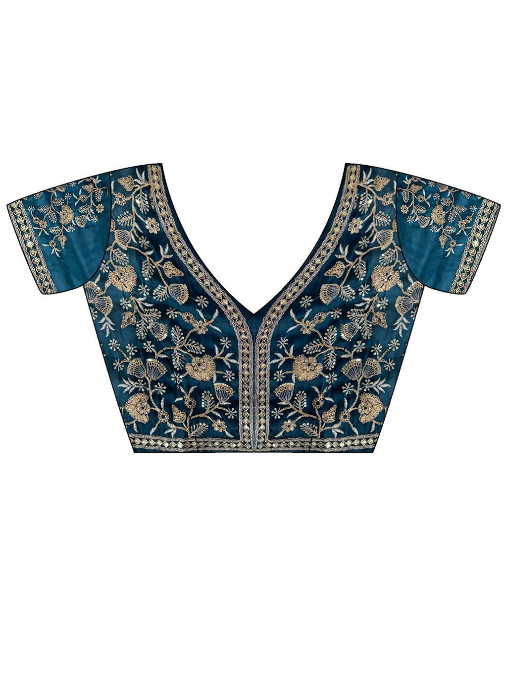 Kalikar Soft Zimmy choo Silk Rama - RV- Silver Gold