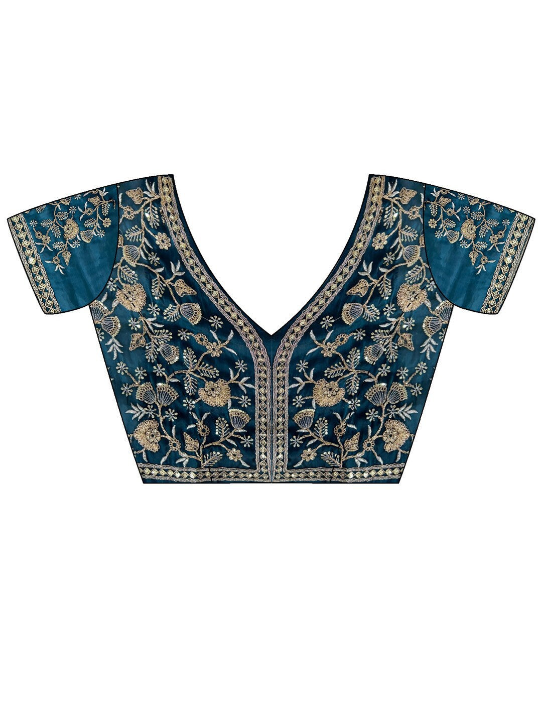 Kalikar Soft Zimmy choo Silk Rama - RV- Silver Gold