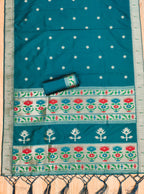 Teal Color Paithani woven Pattern Top, Bottom & Dupatta Dress Material
