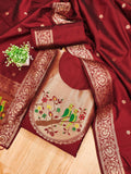 Maharashtra's Royal Heritage Unstitched Dress Material VOL-003 -Red Kalikar