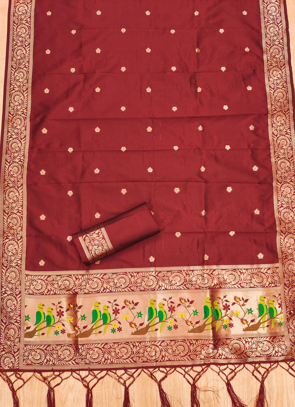 Maharashtra's Royal Heritage Unstitched Dress Material VOL-003 -Red Kalikar