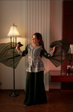 Kalikar Fendi Crush with Zari & Sequins Embroidered work - KLM14