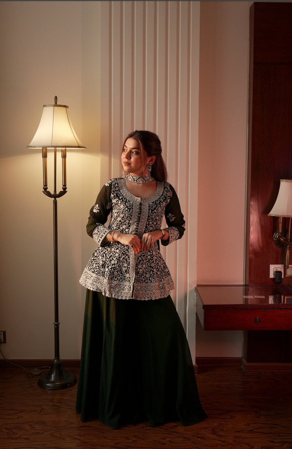 Kalikar Fendi Crush with Zari & Sequins Embroidered work - KLM14