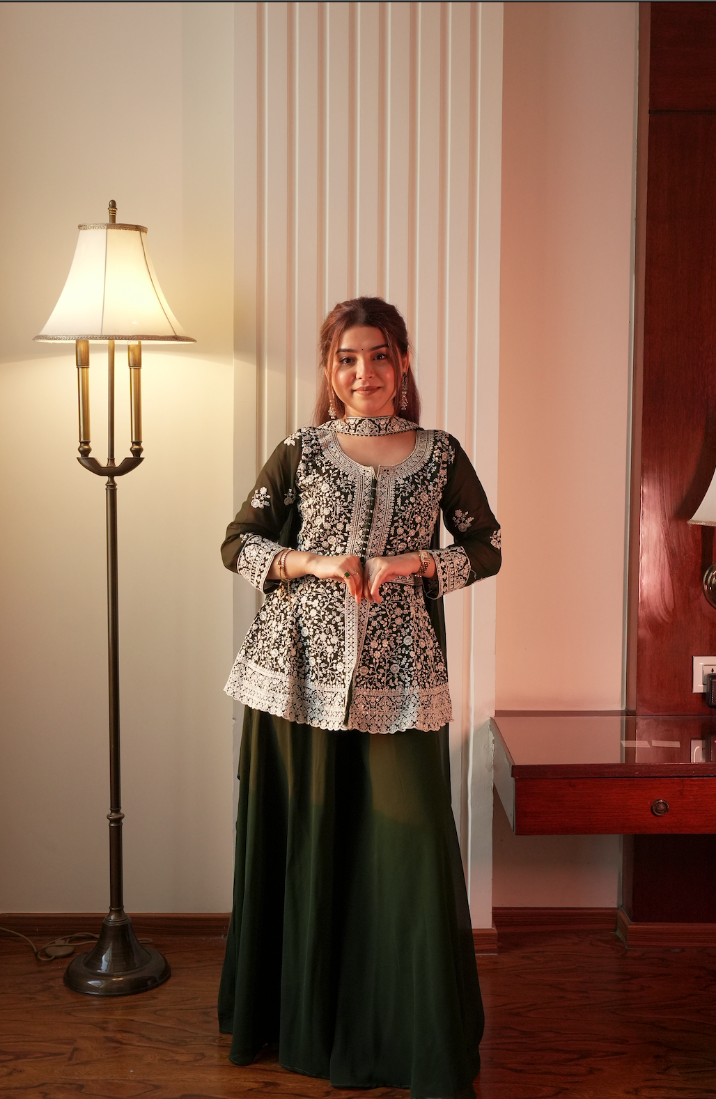 Kalikar Fendi Crush with Zari & Sequins Embroidered work - KLM14